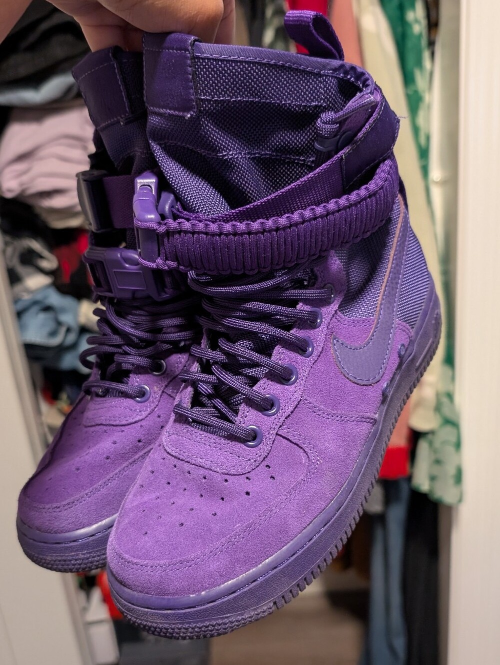 Nike Purple High-Top SF Air Force 1 Boots - Picture 2 of 4